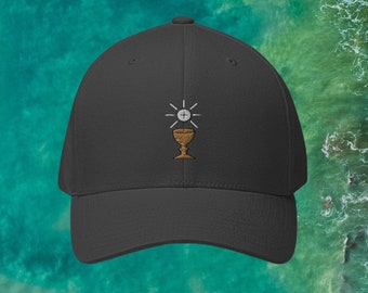 Holy Eucharist Structured Twill Cap, Catholic Hat, Priest Gift, Seminarian Gift, Catholic Dad Hat, First Communion Gift, Confirmation Gift