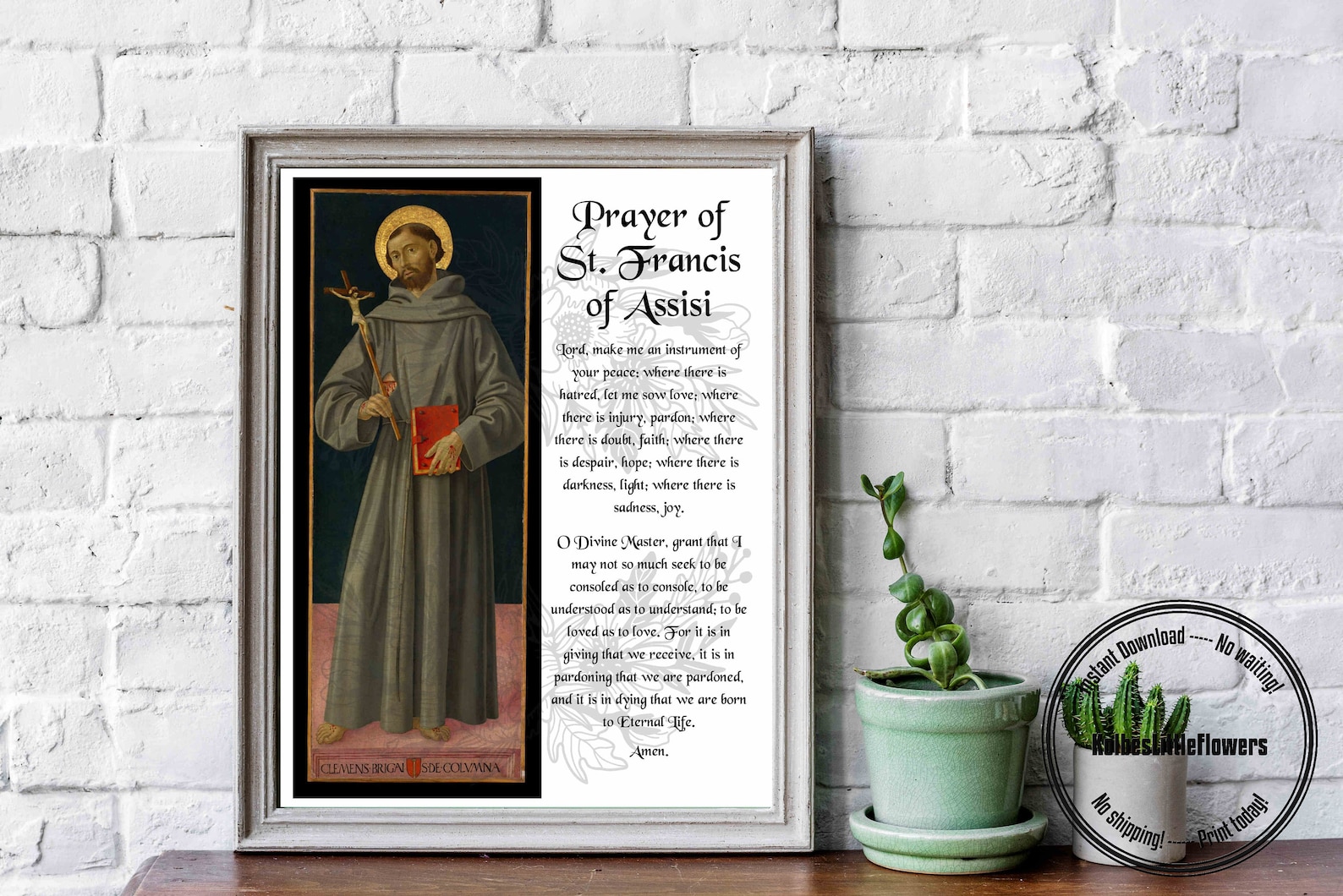 St. Francis of Assisi Prayer Catholic Printable Wall Art | Etsy