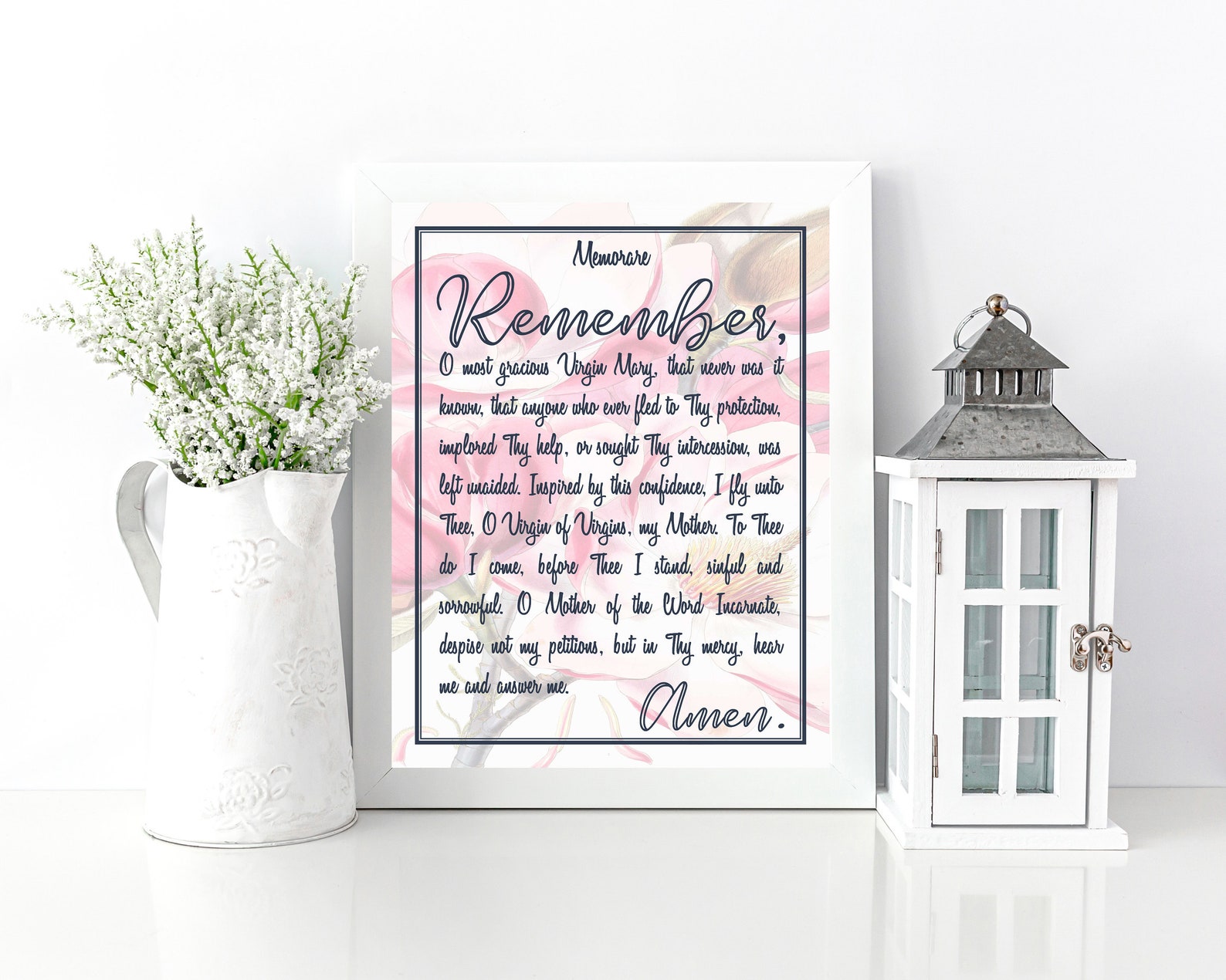 Memorare Prayer Card Catholic Printable Memorare Holy Card | Etsy