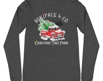 Boniface and Co Christmas Tree Farm Unisex Long Sleeve Tee; Catholic Christmas Shirt; St Boniface, Saint Boniface