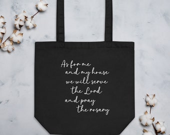 As for Me and My House We Will Serve the Lord Eco Tote Bag, Catholic Church Bag, Church Tote, Catholic Bag