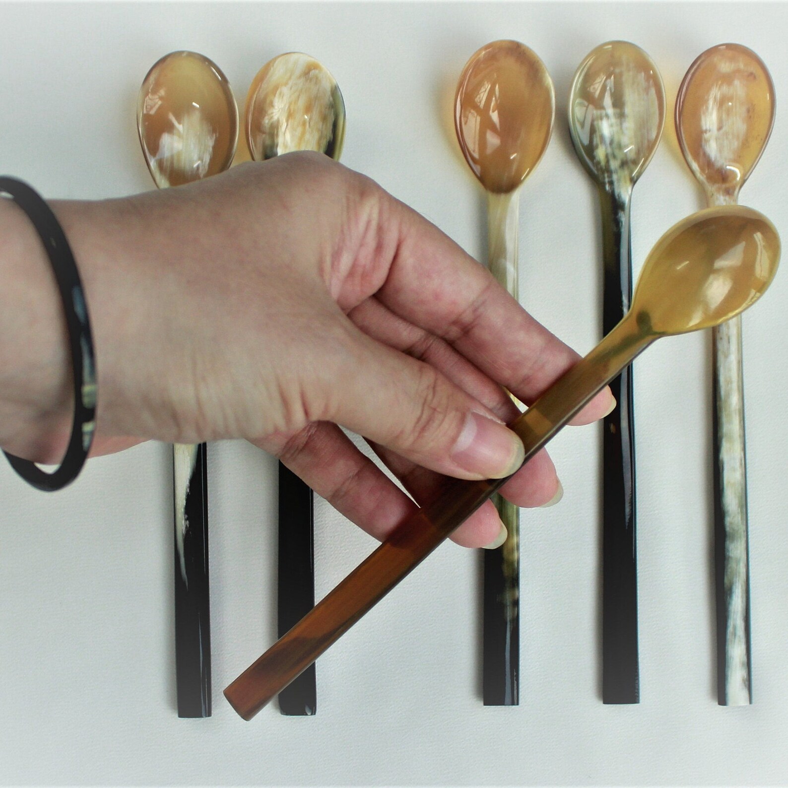 Unique Set 0f 6 Horn Spoons caviar Spoons egg spoons Etsy