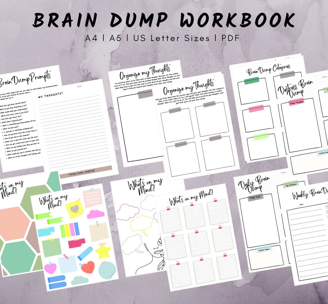 Brain Dump Brain Dump Printable Brain Dump Template Etsy Brain Dump Brain Dump Printable Brain Dump Template Etsy
