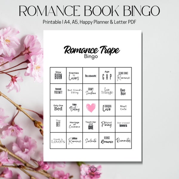 Book Bingo, Reading Challenge, Book Trope Tracker, Book Lovers, Book Journal, Printable Reading Challenge, Romance Reading Challenge