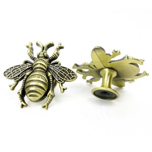 Bumble Bee Deer Head Gold Bronze Dresser Handles Drawer Pulls Cabinet Knobs