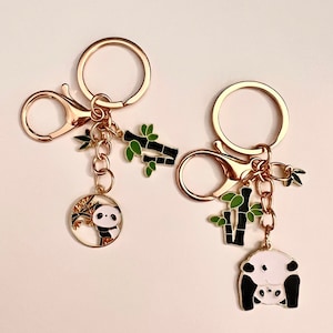 Cute Panda Keychain Panda Bamboo Keychain Kawaii Panda Keychain Gift Funny Keychain Gift For Her Gift for Him