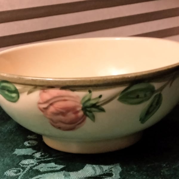 5 1/2 inch Footed Oatmeal Bowl, Highly Collectible, Very Rare, Fantastic Franciscan Desert Rose, Excellent Condition, Free Shipping