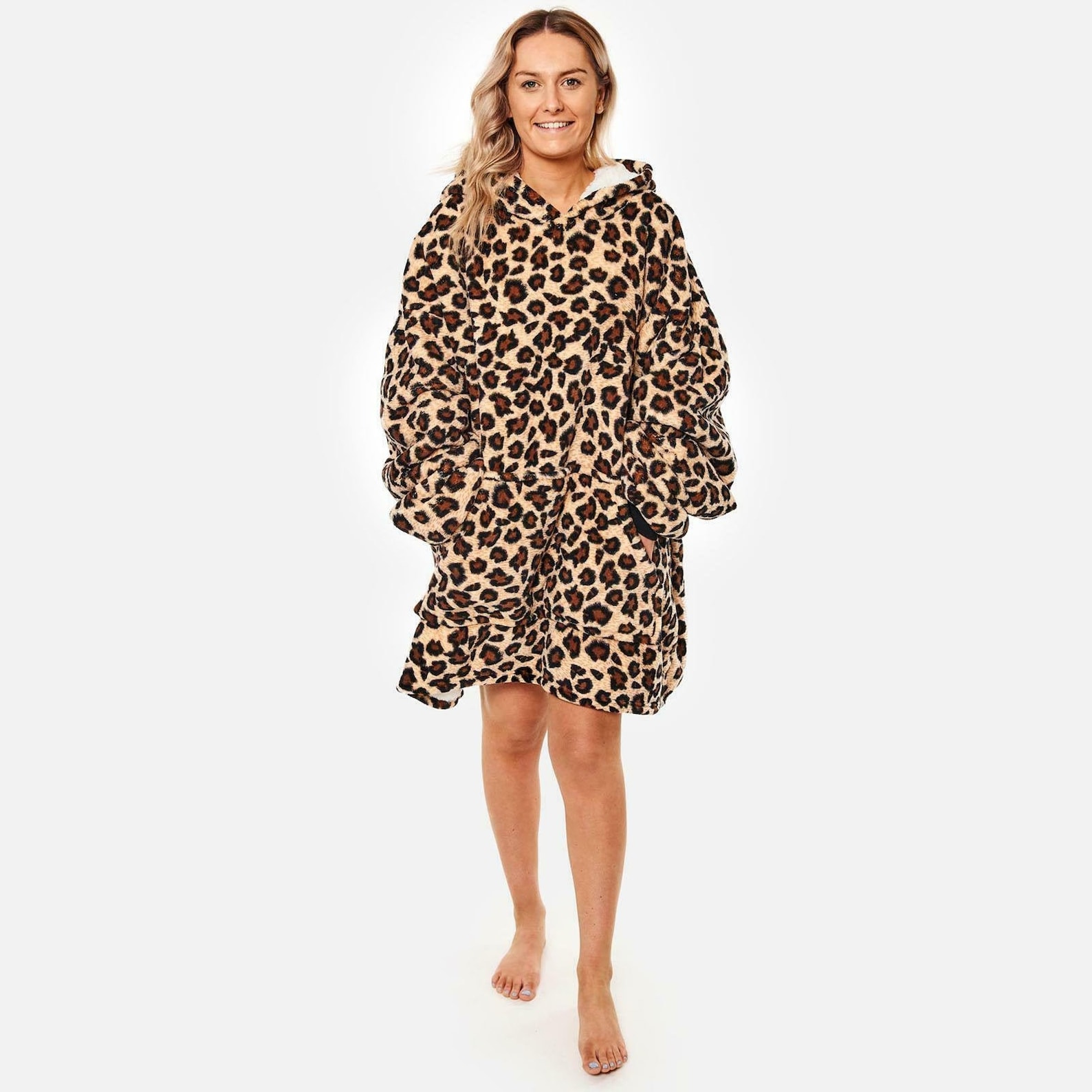 Leopard Print Oversized Hoodie Blanket Wearable Sherpa Fleece Etsy