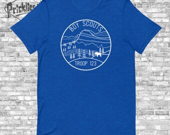 Boy Scout Troop T-Shirt l Glacier National Park inspired, custom, council name, troop number, scout shirt, outdoor tee, nature, unisex