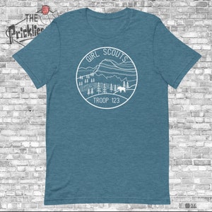 Girl Scout Troop T-Shirt l Glacier National Park inspired, custom, council name, troop number, scout shirt, outdoor tee, nature, unisex