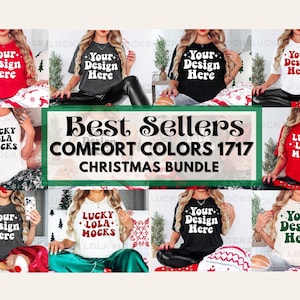 Comfort Colors Christmas Mockup Bundle, 1717 Christmas Mockup, Model Mockup Bundle, Comfort Colors 1717 Christmas Mockups, Holiday Mockups