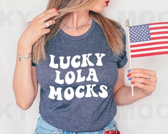 4th of July Mockup, Bella Canvas 3001 Heather Navy Mockup, Heather Navy 3001 Bella Canvas Mockup, Patriotic Mockup, Model Mockup