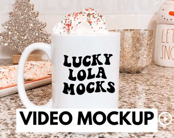 Video Mockup, 15oz Mug Mockup, 15oz Coffee Mug Mockup, Model Mockup, Blank Mug Mockup, Coffee Mug Mockup, Product Mockup, Christmas Mockup