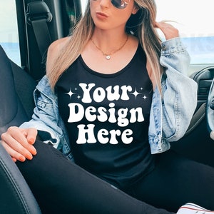 Next Level 1533 Mockup, Next Level Black Tank Mockup, Tank Top Mockup, Summer Mockup, Model Mockup, Tank Mockup, Model Tank Top Mockup image 1