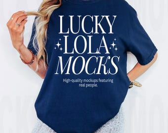 Comfort Colors 1717 True Navy Mockup, Blue Shirt Mockup, c1717 True Navy Mockup, Comfort Colors Tshirt Mockup, cc1717 Mockup, Model Mockups