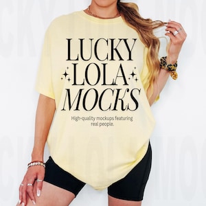 Comfort Colors 1717 Banana Mockup, Yellow Shirt Mockup, c1717 Banana Mockup, Comfort Colors Tshirt Mockup, cc1717 Mockup, Model Mockup