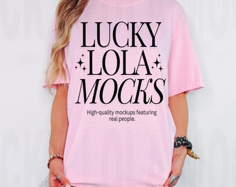 Comfort Colors 1717 Blossom Mockup, Pink Shirt Mockup, c1717 Blossom Mockup, Comfort Colors Tshirt Mockup, cc1717 Mockup, Real Model Mockups