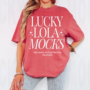 Comfort Colors 1717 Watermelon Mockup, Pink Shirt Mockup, c1717 Watermelon Mockup, Comfort Colors Tshirt Mockup, cc1717 Mockup, Model Mockup