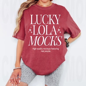 Comfort Colors 1717 Crimson Mockup, Red Shirt Mockup, c1717 Crimson Mockup, Comfort Colors Tshirt Mockup, cc1717 Mockup, Real Model Mockups