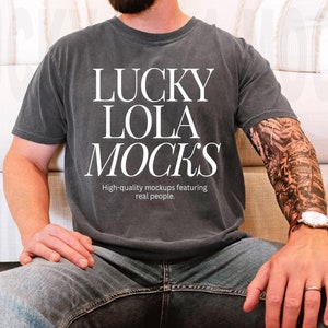 Mockup Pepper Comfort Colors C1717, Mockup Comfort Colors, Mockup maglietta unisex, Mockup modello maschile, Mockup maglietta, Mockup maglietta Pepper, immagine 1