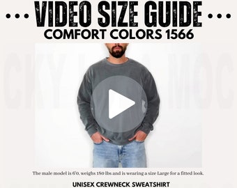 Comfort Colors 1566 Video Size Chart, Comfort Colors Size Chart, Size Chart Mockup, Comfort Colors Mockup, Oversized Size Chart, Male Model