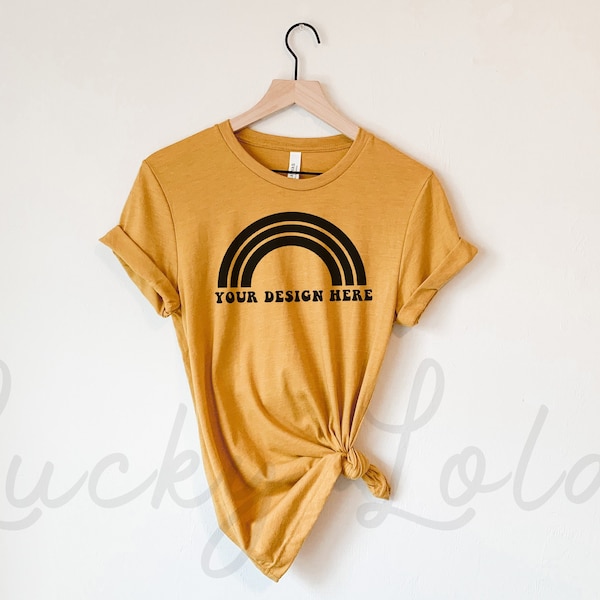 Bella Canvas Heather Mustard Mockup - Etsy