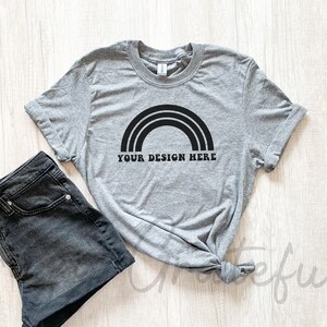 Gildan 64000 Graphite Heather Mockup 