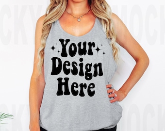 Mockup della canotta Bella Canvas 3480 Athletic Heather, Mockup della canotta 3480, Canotta Bella Canvas 3480, Mockup 3480, Mockup della canotta, Mockup della canotta Bella