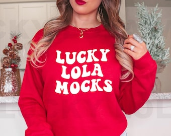 Gildan 18000 Red Mockup, Red Sweatshirt Mockup, Gildan 18000 Mockup, Model Mockup, Christmas Mockup, Winter Mockup, Holiday Mockup