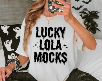 Comfort Colors 1717 Ivory Mockup, Comfort Colors Halloween Mockup, C1717 Ivory, Oversized Shirt Mockup, Spooky Mockup, Halloween Mockup