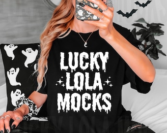 Comfort Colors 1717 Zwart Mockup, Comfort Colors Halloween Mockup, C1717 Zwart, Oversized Shirt Mockup, Spooky Mockup, Halloween Mockup