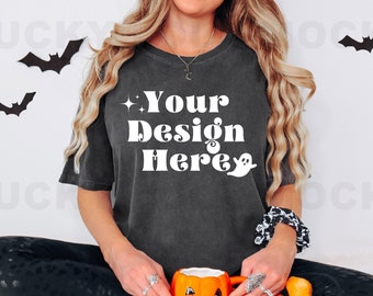 Comfort Colors Pepper Mockup, Pepper Shirt Mockup, Comfort Colors Halloween Mockup, Oversized Shirt Mockup, T-Shirt Mockup, Spooky Mockup