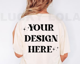 Comfort Colors Ivory Back Mockup, Ivory Shirt Mockup, 1717 Ivory Mockup, 1717 Back Mockup, Oversize Shirt Mockup, Comfort Colors Back Mockup