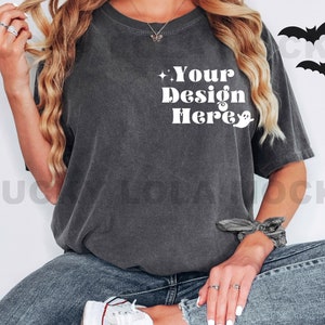Comfort Colors Halloween Mockup, Comfort Colors C1717 Mockup, 1717 Pepper Model, Boho Model Mockup, Oversized Shirt Mockup, T-Shirt Mockup