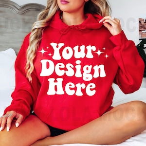 Gildan 18500 Mockup, Gildan Red Hoodie Mockup, Oversized Hoodie Mockup, Gildan Model Mockup, Gildan Mockup Red, Hoodie Mockup Gildan