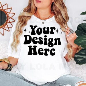 Comfort Colors C1717 Mockup, White Shirt Mockup, 1717 White Mockup, Comfort Colors Model Mockup, Comfort Colors White Mockup