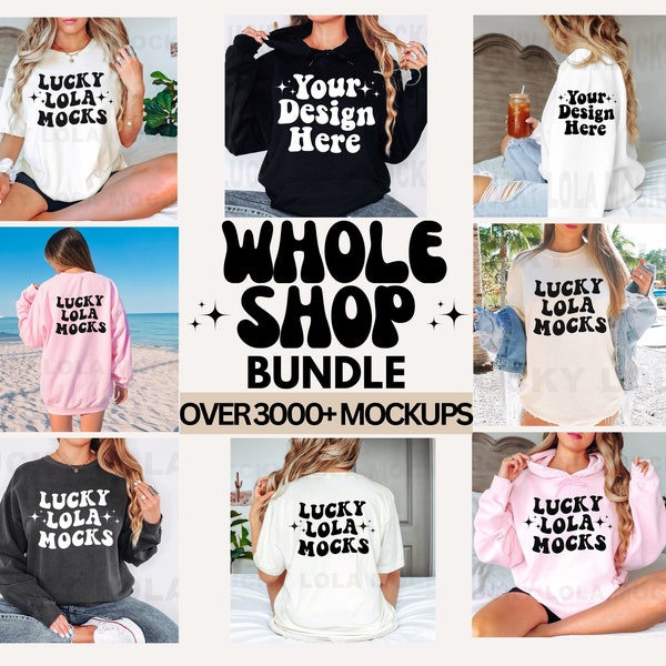 Whole Shop Mockup Bundle, Mockup Bundle, Bella Canvas 3001 Mockup, Gildan 18000 Mockup, Model Mockup, Shirt Mockup Bundle, T-Shirt Mockup