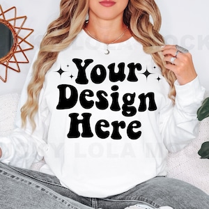 Bella Canvas 3501 White Mockup, Model Mockup, Bella Canvas 3501 Mockup, Bella Canvas Long Sleeve Shirt Mockup, White Long Sleeve Mockup