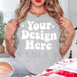 Bella Canvas Christmas Mockup, 3001 Athletic Heather Mockup, Bella Canvas 3001 Mockup, Athletic Heather Bella Canvas Mockup, 3001 Christmas