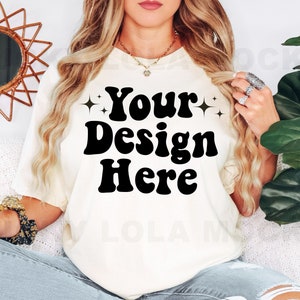 Comfort Colors Ivory Mockup, Ivory Shirt Mockup, 1717 Ivory Mockup, Boho Mockup, Comfort Colors Model Mockup, Comfort Colors Mockup