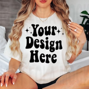 Gildan 5000 Natural Mockup, Gildan 5000 Mockup, Gildan Shirt Mockup, Model Mockup, Boho Mockup, Natural Shirt Mockup, G5000 T-Shirt Mockup