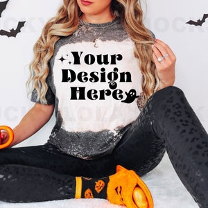 Gildan Bleach Mockup, Bleach Shirt Mockup, Gildan Dark Heather Mockup, Gildan 64000 Mockup, Gildan G640 Mockup, Bleached Mockup, Fall Mockup