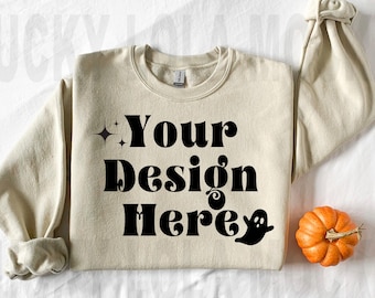 Gildan 18000 Sand Mockup, Sand Sweatshirt Mockup, Gildan 18000 Mockup, Flatlay Mockup, Fall Mockup, Halloween Mockup, Boho Mockup,