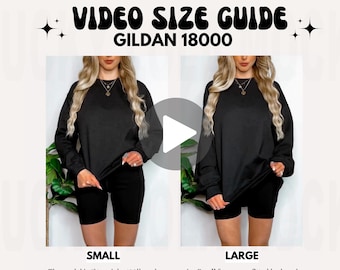 Gildan 18000 Video-Größentabelle, übergroße Größentabelle, Gildan Sweatshirt-Größentabelle, Größentabelle Gildan 18000, Gildan G180 Größentabelle