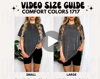 Comfort Colors Video Maattabel, Oversized Comfort Colors 1717 Maattabel, Maattabel Mockup, Comfort Kleuren Mockup, Oversized Maattabel