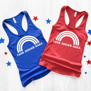Next Level 1533 Mockup, Next Level 1533 Tank Top Mockup, Red and Blue Tank Top Mockup, 4th of July Mockup, Summer Mockup, Patriotic Mockup