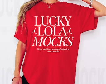 Gildan 5000 Red Mockup, Gildan 5000 Mockup, Gildan Shirt Mockup, Model Mockup, Red Shirt Mockup, g5000 Mockup, Oversized Mockup