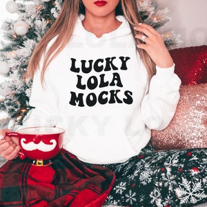 Gildan 18500 Weißer Hoodie Mockup, Weißes Sweatshirt Mockup, Gildan Mockup, 18500 Mockup, Modell Mockup, Weißer Hoodie Mockup, Weihnachtsmockup