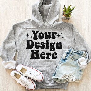 Gildan 18500 Mockup, Gildan 18500 Hooded Sweatshirt Brand Sport Grey Hoodie Mockup, Gildan Hoodie Mockup, Sport Grey Hoodie Mockup,