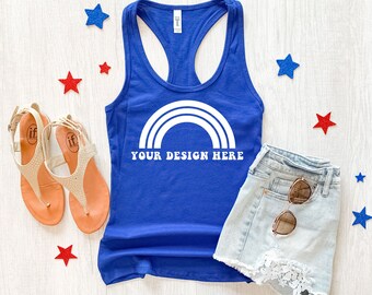 Next Level 1533 Royal Mockup, Next Level 1533 Blue Tank Top Mockup, Racerback Tank Mockup, Tank Top Mockup, 4th of July Mockup, Boho Mockup